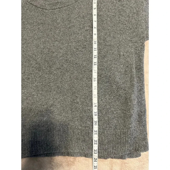 Madewell Cotton Blend Crewneck Sweater Size Large Gray Tie Sleeves Bow Pullover - Picture 6 of 6